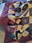 Antique Rare Spider Web Crazy Quilt Bedspread Coverlet Quilt As Found  68  80inch