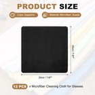 12pcs 8x8  Microfiber Cleaning Cloth For Glasses Screens Camera Lenses Black