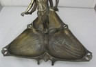 Fine Antique 11 5  German Wmf  Art Nouveau Tray W  Figural Woman   Circa 1890