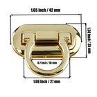 4 Pcs Gold Ring Style Turn Lock Clasp Metal Twist Buckle For Diy Handbag