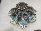 Victorian And Edwardian Lot Of 4 Ornate Scroll And Floral Enamel Belt Buckles
