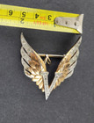 Vintage Wwii Sweetheart V For Victory Gold Tone Rhinestone Wing Brooch 1940s