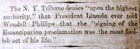  1863 Virginia Newspaper Abraham Lincoln Denies Emancipation Proclamation Regret