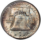 1958-p Pcgs Ms64 Franklin Half Dollar W  Absolutely Stunning Color   Pq Toning