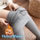 Thick Fleece Lined Tights For Women Winter Brushed Cotton Warm Stretch Footless