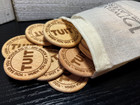 Round Tuit Wooden Tokens  25   Engraved Novelty Coins