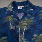 Vintage Hawaiian Camp Shirt Mens L Blue Floral Cotton Made In Usa