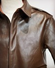 Men   s Brown Leather Bomber Jacket Vintage Style Real Leather Flight Jacket Ribbe