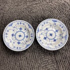 Royal Copenhagen Blue Fluted Full Lace 5 5  Fruit Dessert Bowls Set Of 2 Denmark