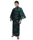 Japanese Yukata Cotton 100  Traditional Summer Kimono Robe- Carp  Koi Fish Black