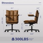 Office Chair Mid Century Modern Leather Adjustable Height Seat  Wheels Vintage