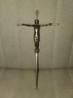 Vintage Bronze Brass 10  Catholic Wall Cross Crucifix Jesus With Box