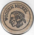 1976  The Teepee  Cherry Valley  New York  Token coin  Indian Head Wooden Nickel