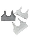 Hanes Girls  Youth Extra Large  3pk Sports Bras  2 White  1 Gray