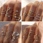 Womens Boho Stack Plain Above Knuckle Ring Midi Finger Rings Set Jewellery Gifts
