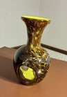 Antique Vintage Art Glass Vase Artist Rendered And Hand Blown Swirled Shades 7   