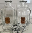 Vtg Set Of Two Glass Liquor Decanters 24 Oz Ea Marked Italy Mint Condition