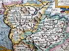 Wales Montgomery C1627 By Van Den Keere  Miniature Speed Genuine Antique Map