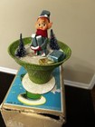Vintage Japan Knee Hugger Christmas Elf Pixie Music Box 8  W original Box