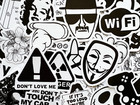 10-100 Black   White Transparent Sticker Pack For Cars Laptops Water Bottles