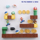 46 Pcs Super Mario 3d Fridge Magnet Figures Set Refrigerator Decorations