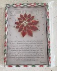 Legend Of The Poinsettia Red Christmas Brooch Rhinestone Pin Roman Gift Box