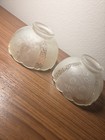 2 Pc  Vintage Floral Daisy Design Satin Frosted Glass Light Lamp Shade 3    Fitter