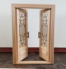 Dollhouse Double French Doors With Scroll Windows 1 12 Scale Miniature