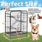 37  Metal Cage Small Animals Hutch W  Ramps Feeders Wheels Dog Cat Playpen House