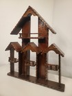 Vintage Hand Carved Wooden Shelf Colonial House Shaped Multiple Tier 20 x17 x3 