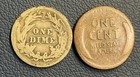 Vintage U s Coin Collection - 1915 Silver Barber Dime   1909 P Wheat Cent