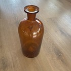 Vintage Antique Large Amber Brown Glass Apothecary Pharmacy Medicine Bottle