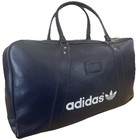 Vtg 70s Adidas Tennis Racket raquetball Pickleball Hold All Duffel Bag Navy Blue