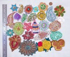 Lot Antique Vintage Sari Embroidered Appliques 25 Pcs Hand Cut Wedding Ds367