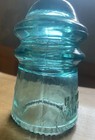 Vintage Hemingray Insulator Aqua Blue Green Glass 4    Made In Usa