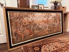 Large Antique French Framed - 33 x75  Aubusson-style Tapestry Wall Hanging