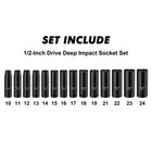  1 2   Drive Deep Impact Socket Set Metric 6-point 10-24mm 14-piece 