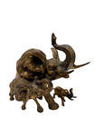 10  Vintage 4 Elephant Set Brass Solid Home Decor Antique Animal Figurine Statue