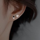 Fashion 925 Silver Asymmetric Planet Astronaut Ear Stud Earrings Women Jewellery