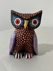 Oaxacan Alebrije Owl Wood Carving Figurine Hand Painted Folk Art Signed 4 5   