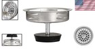 Rust-free Stainless Steel Sink Strainer - Easy Clean Rubber Flat Bottom 3-1 2   