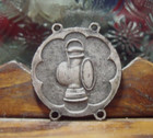 Antique  Asian - Chinese Medal - Fob Man On Obverse   Lantern On Reverse Silver 