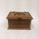 Vintage 1970 s Max Klein Large Sewing Box Brown Retro Style Accesories Included 