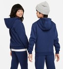 Nike Club Hoodie Unisex Kids Xl Navy Cotton Pockets Long Sleeve Pullover Tlw165