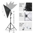 Kshioe Photography Lighting Kit With Light Box  Backdrop Stand For Photo Studio