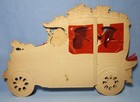 Antique Victorian Valentine Greeting Automobile Honeycomb   Die Cut