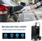 30 Gallon Gas Caddy  portable Fuel Diesel Oil Transfer Tank With Wheels And Pump