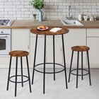 3-piece Bar Table And Chairs Set For Kitchen Dining Room Round Wooden Funiture