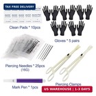 Body Piercing Kit - 43pcs Piercing Needles Kit 12g 14g 16g 18g 20g