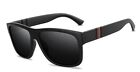 Polarized Square Sunglasses Large Matte Black Frame Smoke Polarized Lens